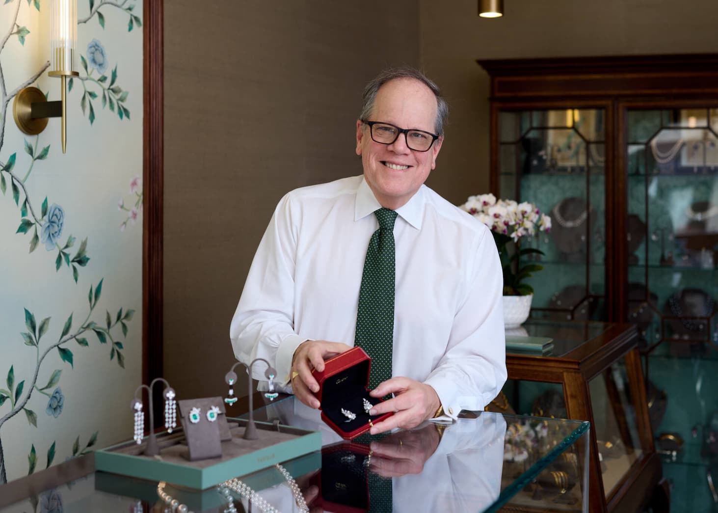 Warren Lagerloef at the counter at Famille Greenwich
